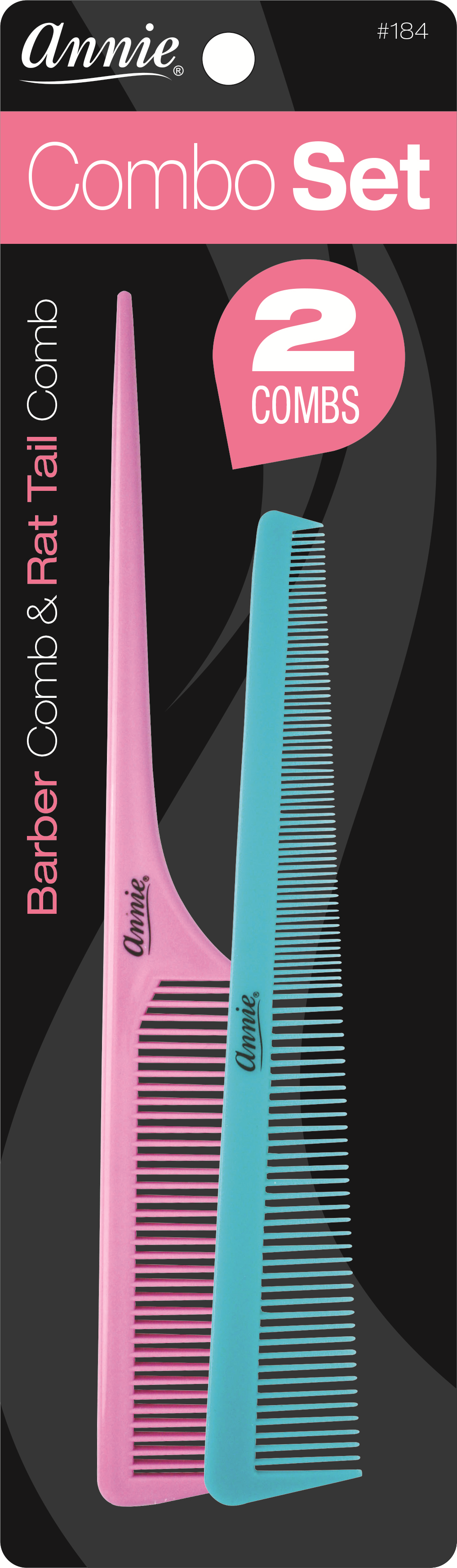 Annie 2pcs Barber Comb & Rat Tail Comb